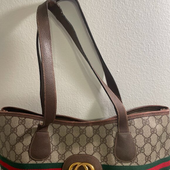 Authentic VINTAGE GUCCI Sherry Line Interlocking GG Tote Bag - Picture 12 of 16